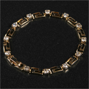 14KGP bracele G square : rhinestone Gold men's lady's GOLD ( Ame - Gin g mail order )