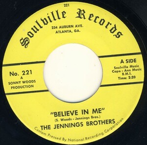 * 60's Rare Southern Group Soul 45 * Jennings Bros *