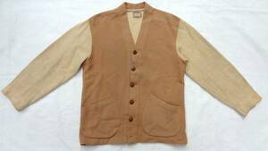  Vintage MCGREGORmakrega-40S~50S writing brush chronicle body tag rare knitted unusual material cardigan leather button deformation Pachi poke rare felt tea 