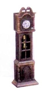 ●アンティーク・ブロンズ風置物・振子時計・鉛筆削り付10㎝●