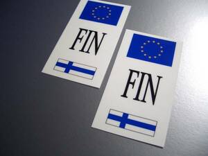 u2■フィンランドFINステッカー2枚セット■Finland Flag decal sticker 国旗シール スーツケースなどに☆北欧 ヨーロッパ EU