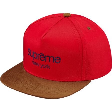 希少】Supreme クラシックロゴ スエードバイザー 5パネルキャップ