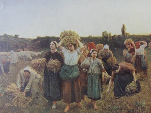 Recall Of The Gleaners/Jules Breton 超希少 100年前の画集より, 絵画, 油彩, 人物画