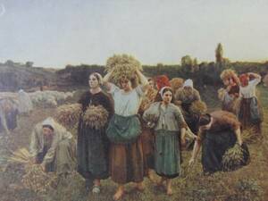 Art hand Auction Recall Of The Gleaners/Jules Breton 超希少 100年前の画集より, 絵画, 油彩, 人物画