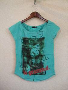 RAFF&FREEブルー写真プリントTシャツ（USED）72913