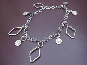 # diamond shape. silver chain anklet 09# Curren group beads 