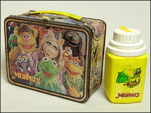  postage 900 jpy THERMOS company manufactured *MUPPETS tin plate. lunch box retro Kermit . compilation * retro miscellaneous goods, America miscellaneous goods, character thing 