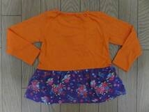 【新品】pieni kukk花柄長袖Ｔシャツ　95　橙紫_画像3