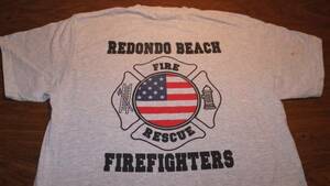 【FIRE】レドンドビーチ消防署REDONDO BEACH FIRE TシャツサイズL ファイヤーファイター　カリフォルニア米消防署