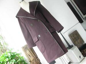 HERMES Hermes. fine quality cashmere coat * eggplant . color 