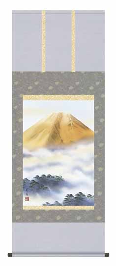 富士山 日本画 掛軸 楽天市場】掛け軸 掛軸 富士飛翔 ふじひしょう 幅44.5×高さ約