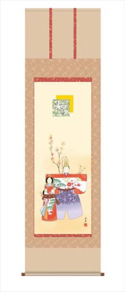 掛け軸 和田邦坊 立雛 雛画賛 掛軸 朱塗軸先 木箱入り 掛け軸 和田邦坊 立雛 雛画賛 掛軸 朱塗軸先 木箱入り（掛け軸