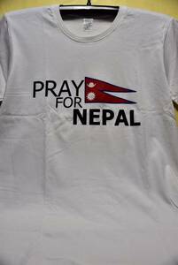 ◇PRAY FOR NEPAL Tシャツ◇ネパール復興支援◇Mサイズ　白