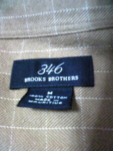 BROOKS BROTHERS　ベージュ　茶系　長袖シャツ　XLサイズ　モーリシャス製 即決　ブルックスブラザーズ