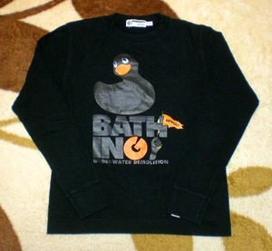 * beautiful goods * cheap postage *APE long T S / black 