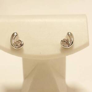 新品 天然ダイアモンド0.2ct プラチナデザインピアス
