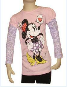 ☆ディズニーミニー、ロングスリーブTシャツ☆かわいいピンク 6T