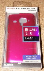 ★新品★ELECOM AQUOS PHONE ZETA SH-06E シェルカバー ピンク