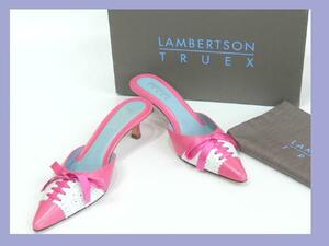  repeated price cut & free shipping *LAMBERTSON TRUEX* new goods * mules * pink & white 