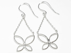 K14 white gold butterfly motif earrings [pa141]*