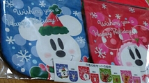 クリスマス★ミッキー&ミニー★マチ付ミニ巾着4枚セット★2009年【東京ディズニーリゾート】TDR TDS TDL 未開封_画像1