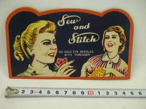 1950年代頃 外国製 折りたたみ 縫い針セット Sew and Stitch