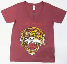 AB88）ED HARDY　VネックプリントTシャツエンジM☆US購入_画像1