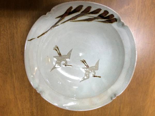 井上規 鉢 鉄絵鷺文鉢 380