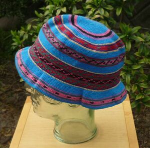 送料無料 11 グアテマラ民族柄 綿100%帽子 ハット 手編 子供用 中米 伝統織物 手織り 綺麗 可愛い 綿110% 伝統柄 フォルクローレ衣装