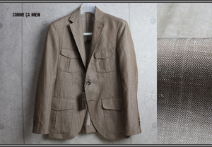  new goods Comme Ca men fine quality wool linen casual jacket S tea flax 4 ten thousand 