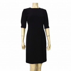 H 美品★Chloe BLACK FORMAL クロエ★美黒*レディース*高級5分袖フォーマルワンピース*9AR★9号*M*38