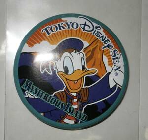 *TDS Tokyo Disney si-[ Дональд жестяная банка значок ] Mysterious Island не использовался 