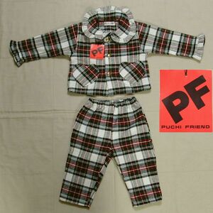 # tag attaching new goods :95cm colorful check pattern suit made in Japan DmO50