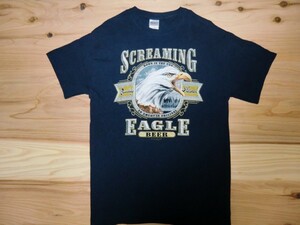 USA古着 SCREAMING EAGLE BEER Tシャツ sizeM アニマル イーグル 鳥 酒 アメリカ ロゴ GILDAN