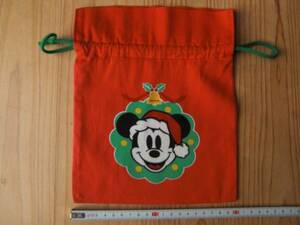 ＴＤＬ ディズニー ミッキーマウス　クリスマス　巾着袋　送料２１０円