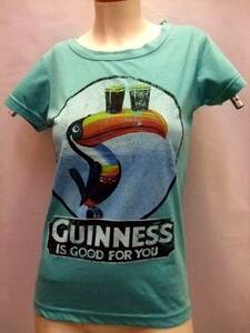 [GUINNESS/ Guinness ]USED обработка GUINNESS принт футболка WATERBLUE Size:ONE новый товар 