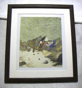 Art hand Auction ◆中島潔｢春よ来い｣オフセット複製･木製額付･即決◆, 絵画, 油彩, 人物画