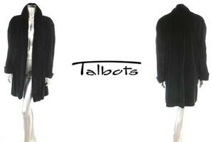  two point successful bid free shipping! T76 TALBOTS Talbots bell bed style short coat 4 velour black lady's outer black 