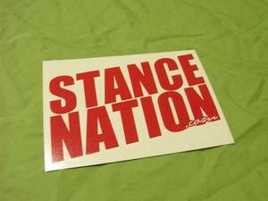 ☆2行☆ STANCE:NATION 抜きステッカー赤USDM スタンスネイション