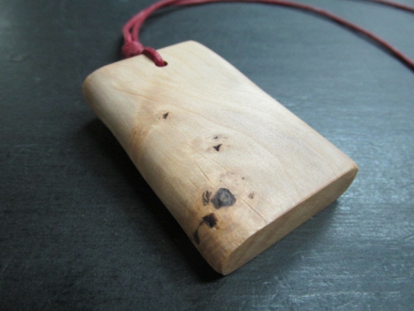 Birch burl wax finish pendant: k, Handmade, Accessories (for women), necklace, pendant, choker