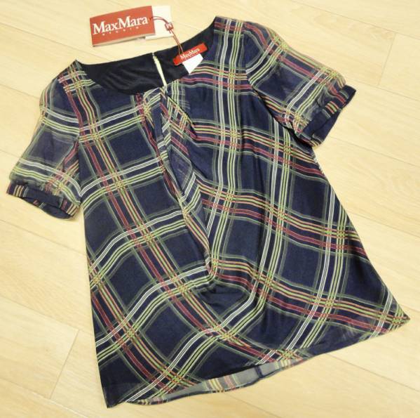 新品82%OFF マックスマーラ Max Mara シルクカットソー ネイビー 40サイズ