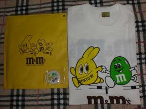 激レア！レトロ １９８９年 ｍ＆ｍ’ｓエム&エムズ キャラクターＴシャツ&缶バッジ