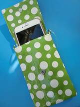 iPhoneケース スマホケース 　緑水玉　携帯ケース　14×9ｃｍ_画像1