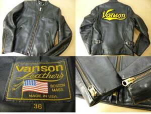 509b VANSON バンソン シングルライダースレザーJKT■36