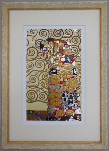 模写・グスタフ クリムト 「充実」「抱擁」 ミックスドメディア版画