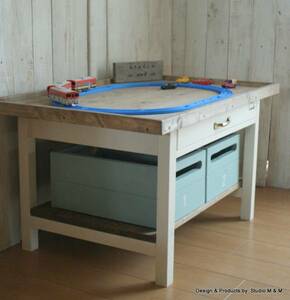 Art hand Auction M&M Kids Play Table Set W900D600H450 #2, handmade works, furniture, Chair, table, desk