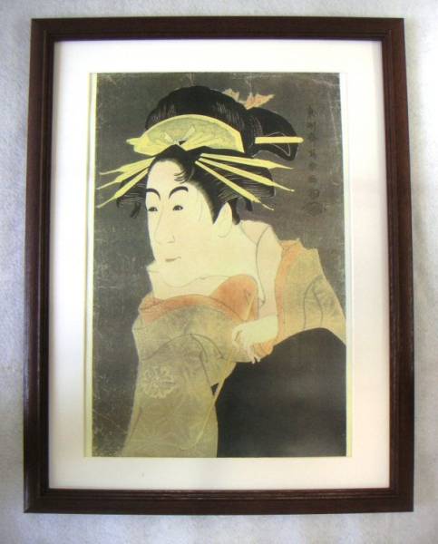 ●Sharaku Matsumoto Yonezaburo... Reproducción CG con marco de madera - Cómpralo ahora●, Cuadro, Ukiyo-e, Huellas dactilares, pintura kabuki, Cuadros de actores