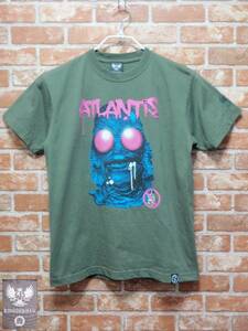 送料込・USED キン肉マン ATLANTIS アトランティス プリント半袖Tシャツ Sサイズ