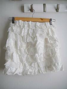 ◆未使用レイビームスＲａｙＢｅａｍｓ白レースふんわりスカート
