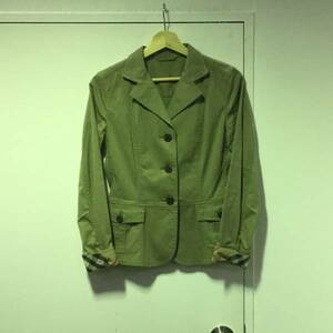  Burberry linen.3B sleeve switch design jacket blouson 